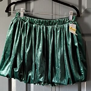 Cat & Jack Emerald Green Velvet Bubble Skirt